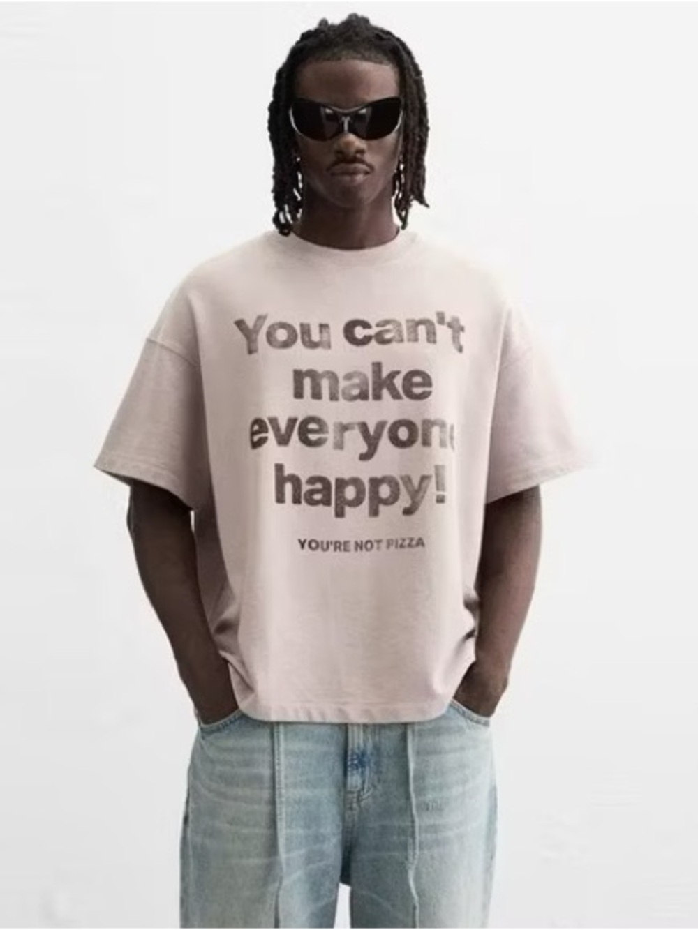Zara Cotton You Can't Make Everyone Happy Graphic Sweatshirt Tee | Mauve | Large